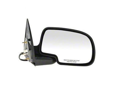 Powered Mirror; Gloss Black; Passenger Side (99-02 Silverado 1500)