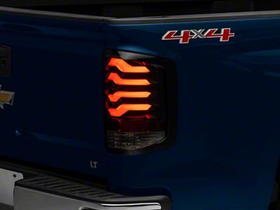 PRO-Series LED Tail Lights; Jet Black Housing; Smoked Lens (14-18 Silverado 1500 w/ Factory Halogen Tail Lights)