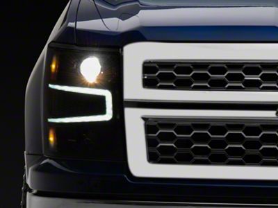 PRO-Series Projector Headlights; Alpha Black Housing; Clear Lens (14-15 Silverado 1500)