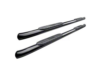 Pro Traxx 4-Inch Oval Side Step Bars; Black (19-25 Silverado 1500 Double Cab)