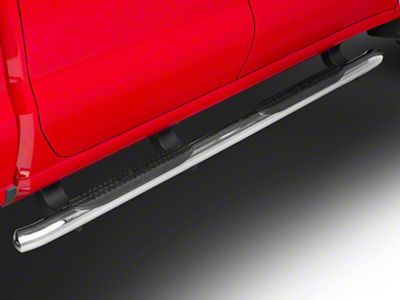 Pro Traxx 4-Inch Oval Side Step Bars; Stainless Steel (19-24 Silverado 1500 Crew Cab)