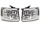 Dual Halo Projector Headlights; Chrome Housing; Clear Lens (07-13 Silverado 1500)
