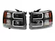 Dual LED C-Bar Projector Headlights; Matte Black Housing; Clear Lens (07-13 Silverado 1500)