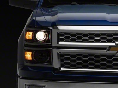 Projector Headlights; Gloss Black Housing; Clear Lens (14-15 Silverado 1500)