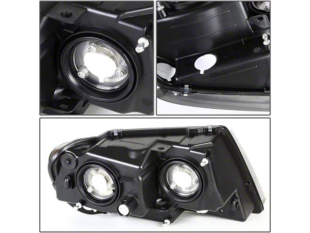 Projector Headlights with Clear Corner Lights; Black Housing; Clear Lens (07-13 Silverado 1500)