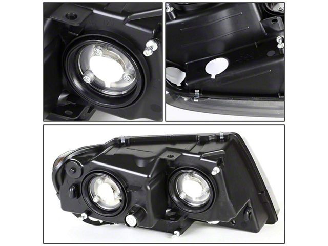 Projector Headlights with Clear Corner Lights; Chrome Housing; Clear Lens (07-13 Silverado 1500)