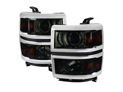 Projector Headlights; Chrome Housing; Smoked Lens (14-15 Silverado 1500)