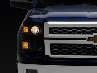 Projector Headlights; Matte Black Housing; Clear Lens (14-15 Silverado 1500)