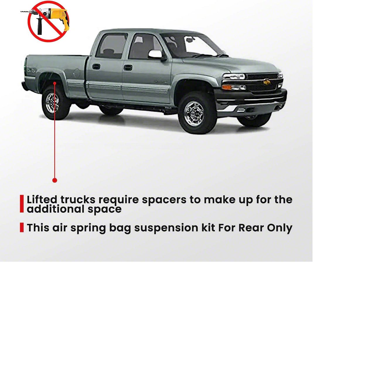 Silverado 1500 Rear Air Helper Spring Bags Kit (07-18 Silverado 1500 ...