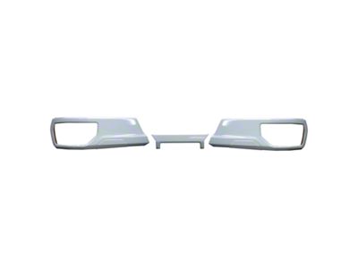 Rear Bumper Cover; Not Pre-Drilled for Backup Sensors; Olympic White (19-24 Silverado 1500 w/o Factory Dual Exhaust)