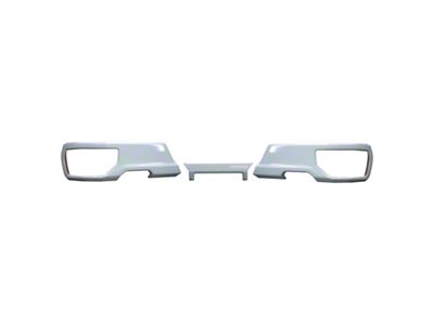 Rear Bumper Cover; Not Pre-Drilled for Backup Sensors; Olympic White (19-25 Silverado 1500 w/ Factory Dual Exhaust)