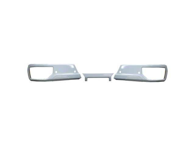 Rear Bumper Cover; Pre-Drilled for Backup Sensors; Olympic White (19-24 Silverado 1500 w/o Factory Dual Exhaust)
