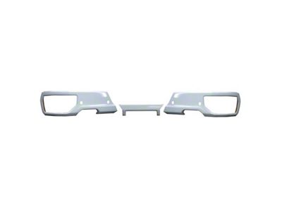 Rear Bumper Cover; Pre-Drilled for Backup Sensors; Olympic White (19-25 Silverado 1500 w/ Factory Dual Exhaust)