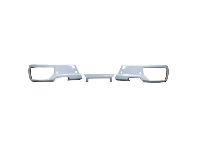 Rear Bumper Cover; Pre-Drilled for Backup Sensors; Olympic White (19-24 Silverado 1500 w/ Factory Dual Exhaust)