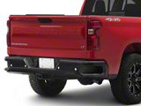 Rear Bumper Cover; Pre-Drilled for Backup Sensors; Gloss Black (19-26 Silverado 1500 w/o Factory Dual Exhaust)