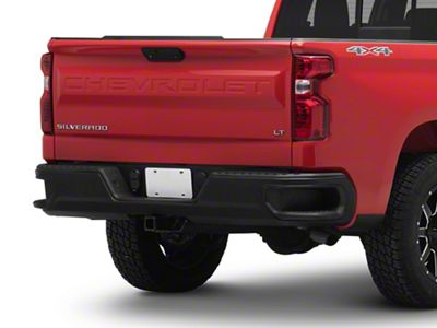 Rear Bumper; Not Pre-Drilled for Backup Sensors; Black (19-25 Silverado 1500 w/o Factory Dual Exhaust)