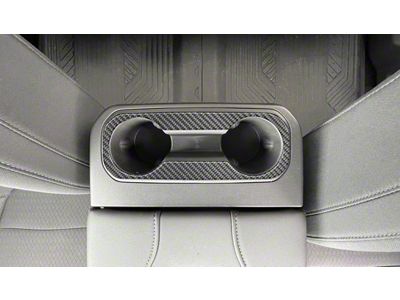 Rear Cup Holder Accent Trim; Domed Carbon Fiber (19-24 Silverado 1500)