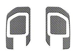 Rear Door Handle Surround Accent Trim; Domed Carbon Fiber (19-24 Silverado 1500 Double Cab, Crew Cab)