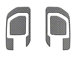 Rear Door Handle Surround Accent Trim; Domed Matte Carbon Fiber (19-25 Silverado 1500 Double Cab, Crew Cab)