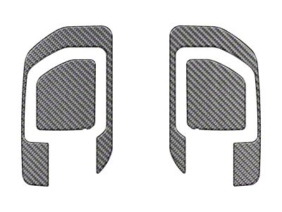 Rear Door Handle Surround Accent Trim; Domed Matte Carbon Fiber (19-24 Silverado 1500 Double Cab, Crew Cab)