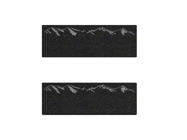 Rear Door Sill Protection with Mountain Logo; Black (14-24 Silverado 1500 Double Cab)