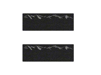 Rear Door Sill Protection with Mountain Logo; Black (14-24 Silverado 1500 Double Cab)