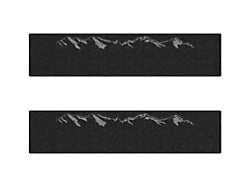 Rear Door Sill Protection with Mountain Logo; Textured Black (14-24 Silverado 1500 Crew Cab)