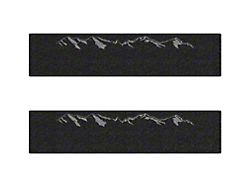 Rear Door Sill Protection with Mountain Logo; Textured Black (14-25 Silverado 1500 Crew Cab)