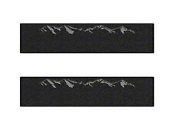 Rear Door Sill Protection with Mountain Logo; Textured Black (14-24 Silverado 1500 Crew Cab)