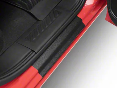 Rear Door Sill Protection; Textured Black (14-25 Silverado 1500 Crew Cab)