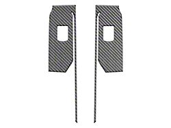 Rear Door Switch Accent Trim; Domed Carbon Fiber (19-24 Silverado 1500 Double Cab, Crew Cab)
