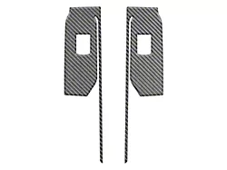 Rear Door Switch Accent Trim; Domed Matte Carbon Fiber (19-24 Silverado 1500 Double Cab, Crew Cab)