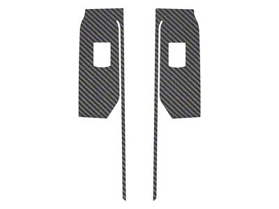 Rear Door Switch Accent Trim; Raw Carbon Fiber (19-24 Silverado 1500 Double Cab, Crew Cab)