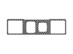 Rear Double USB Accent Trim; Domed Carbon Fiber (19-26 Silverado 1500)