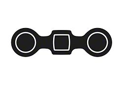 Rear Seat Cup Holder Inserts; Black/White (19-21 Silverado 1500; 2022 Silverado 1500 LTD)