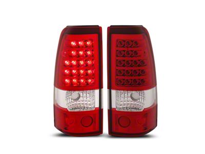 Raxiom LED Tail Lights; Chrome Housing; Red/Clear Lens (03-06 Silverado 1500 Fleetside)