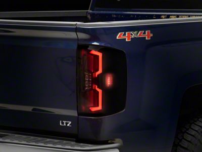 Renegade Series V2 Sequential LED Tail Lights; Black Housing; Smoked Lens (14-18 Silverado 1500 w/o Factory LED Tail Lights)