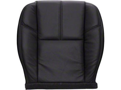 Replacement Bucket Seat Bottom Cover; Driver Side; Ebony/Black Leather (07-13 Silverado 1500 w/ Non-Ventilated Seats)