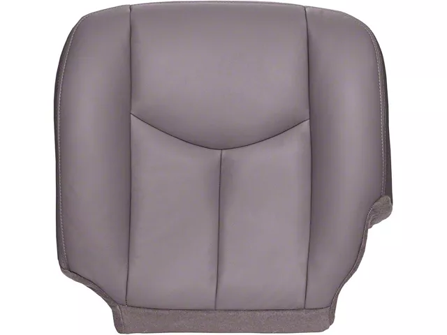 Replacement Bucket Seat Bottom Cover; Driver Side; Medium Dark Pewter/Gray Leather (03-06 Silverado 1500)