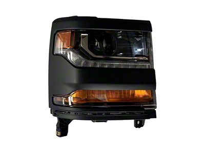 Replacement Headlight; Black Housing; Clear Lens; Passenger Side (16-18 Silverado 1500)