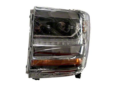 Replacement Headlight; Chrome Housing; Clear Lens; Driver Side (16-18 Silverado 1500)