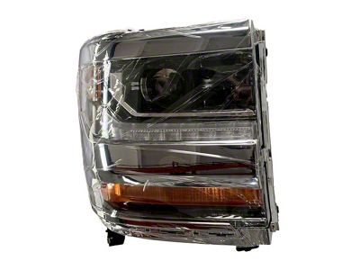 Replacement Headlight; Chrome Housing; Clear Lens; Passenger Side (16-18 Silverado 1500)