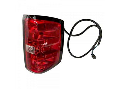 Replacement Tail Light; Chrome Housing; Red Lens; Driver Side (16-18 Silverado 1500 w/ Factory Halogen Tail Lights)