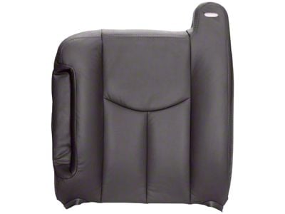 Replacement Top Seat Cover; Driver Side; Very Dark Pewter/Gray Leather (03-06 Silverado 1500)