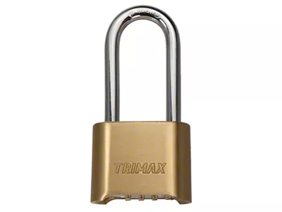 Resettable Combination Padlock; Solid Brass Body; 2-1/4-Inch x 5/16-Inch Shackle