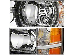 RGB LED DRL Headlights with Amber Corners; Chrome Housing; Clear Lens (07-13 Silverado 1500)