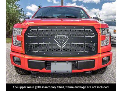Rivet Mesh Upper Grille Insert with 20-Inch LED Light Bar; Black (19-21 Silverado 1500, Excluding Custom, Custom Trail Boss & WT; 2022 Silverado 1500 LTD, Excluding Custom, Custom Trail Boss & WT)
