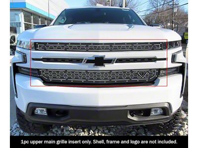 Rivet Upper Grille Insert; Black (19-21 Silverado 1500, Excluding Custom, Custom Trail Boss & WT; 2022 Silverado 1500 LTD, Excluding Custom, Custom Trail Boss & WT)