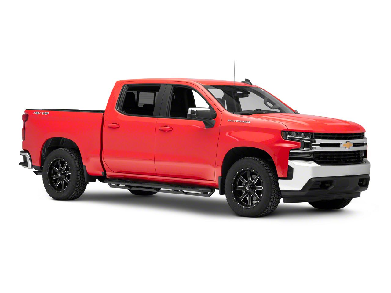 IArmor Pocket Steps Stainless Steel Nerf Bars For 2001-2007 Chevy Silverado GMC Sierra Crew Cab – Matte Black, No-Drill Frame Mount
