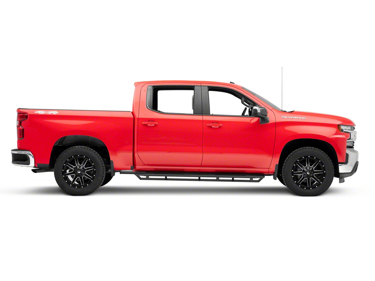 Silverado 1500 Rocker Armor Side Step Bars; Matte Black (19-25 ...